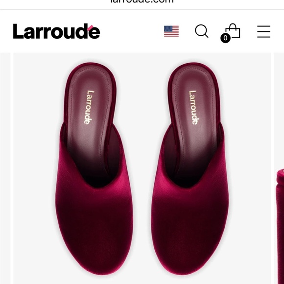 Larroude Miso deepsea velvet clogs - size 8 never worn! - Picture 5 of 13